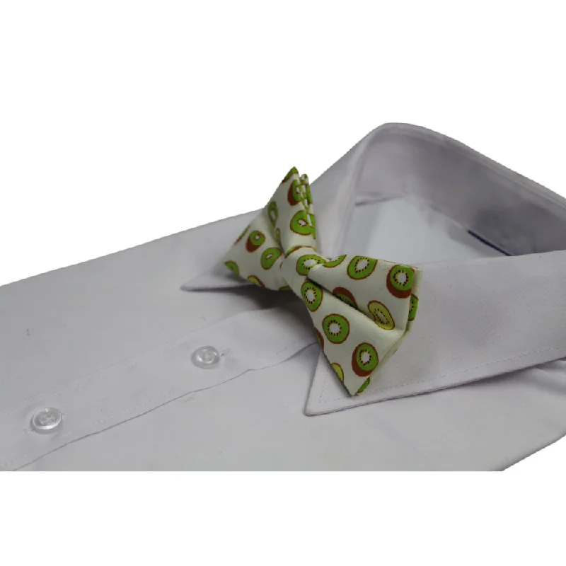 vintage men's neckties-Mens Kiwi Fruit Patterned Bow Tie