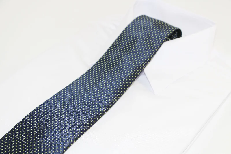 vibrant wedding neckties-Mens Navy & Lime Elegant Patterned 8cm Neck Tie