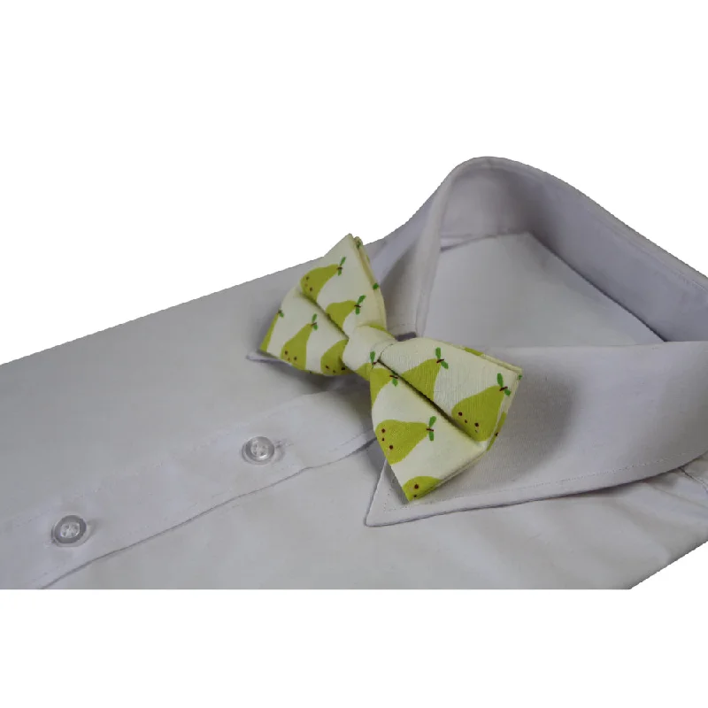 formal silk ties-Mens Pear Fruit Patterned Bow Tie