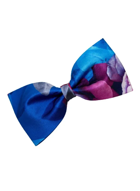 best quality men's neckties-Men's Pocket Square Bowtie In Royal/multi