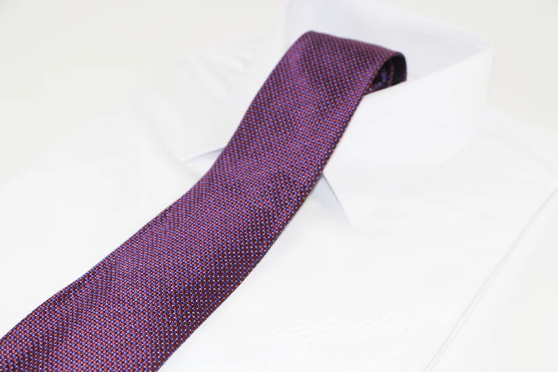 best necktie material for business-Mens Purple Grid Patterned 8cm Neck Tie