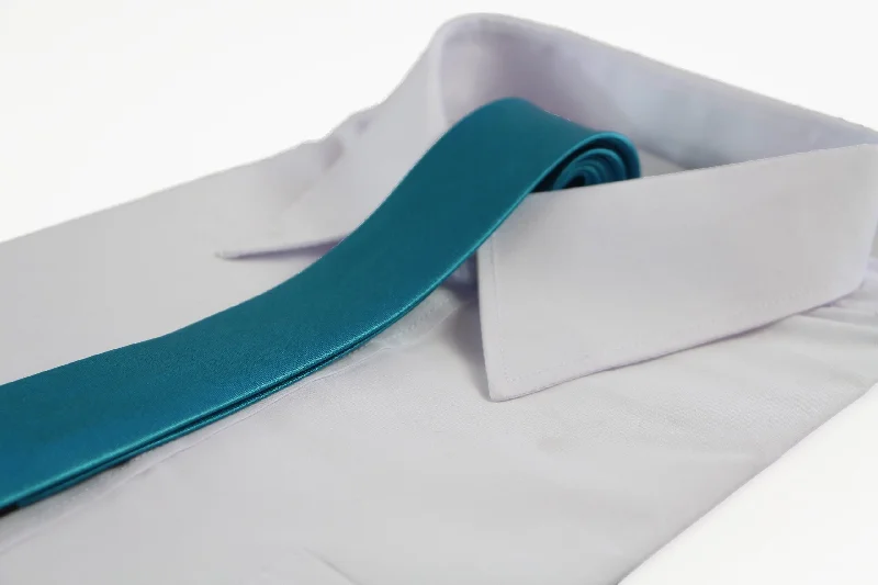 unique tie designs-Mens Sky Blue 5cm Skinny Plain Neck Tie