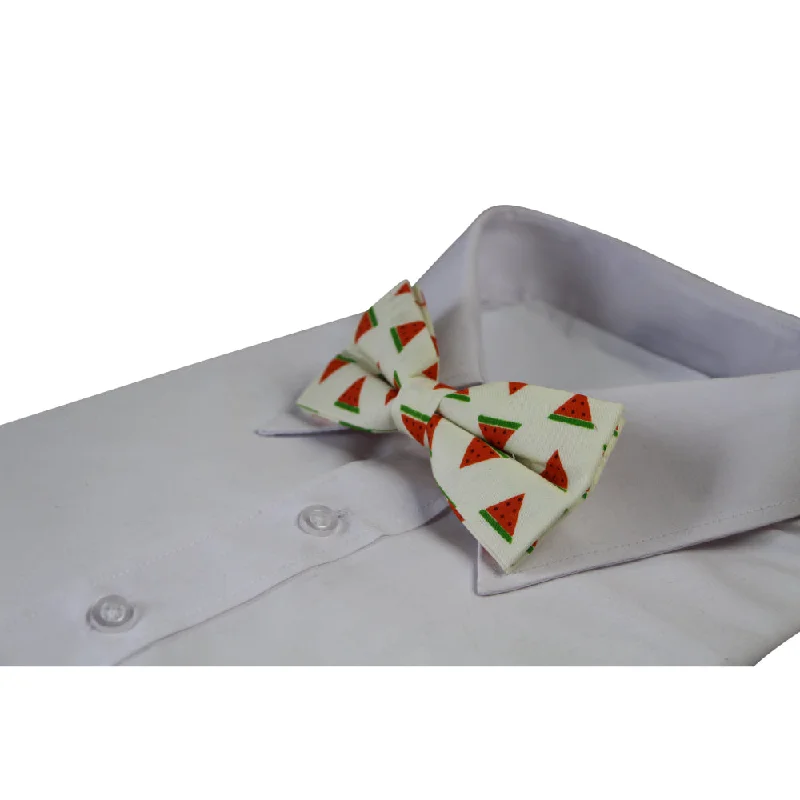 premium silk neckties-Mens Watermelon Fruit Patterned Bow Tie