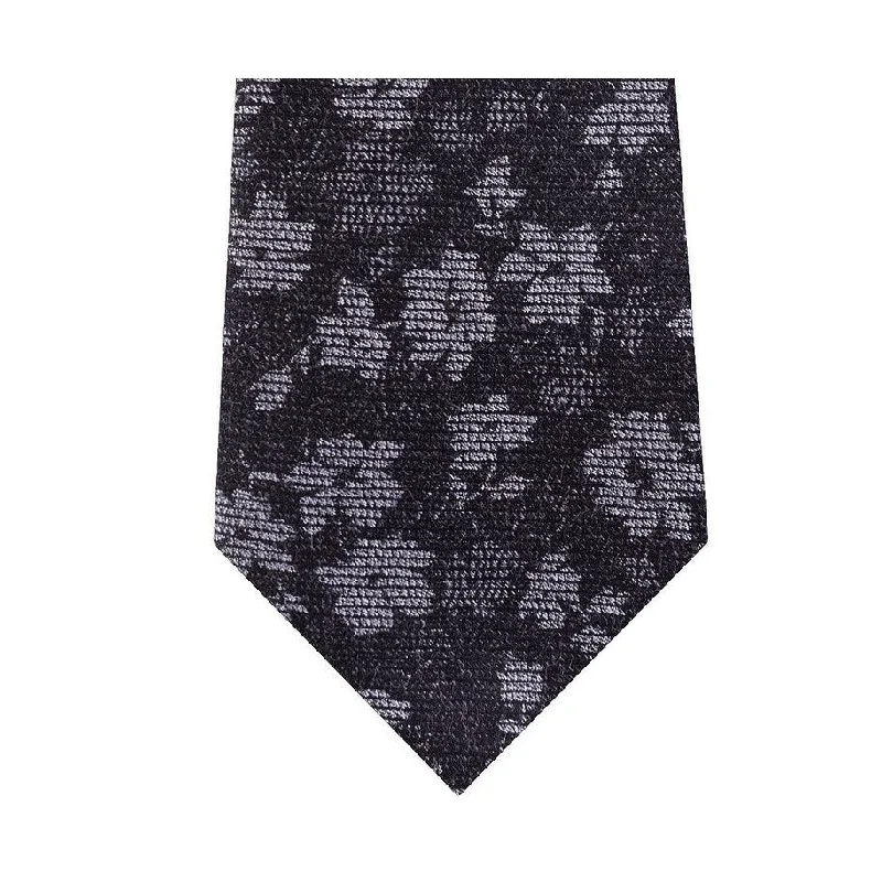 colorful business ties-Michael Kors Men's Artisanal Shadow Botanical Tie Black Size Regular