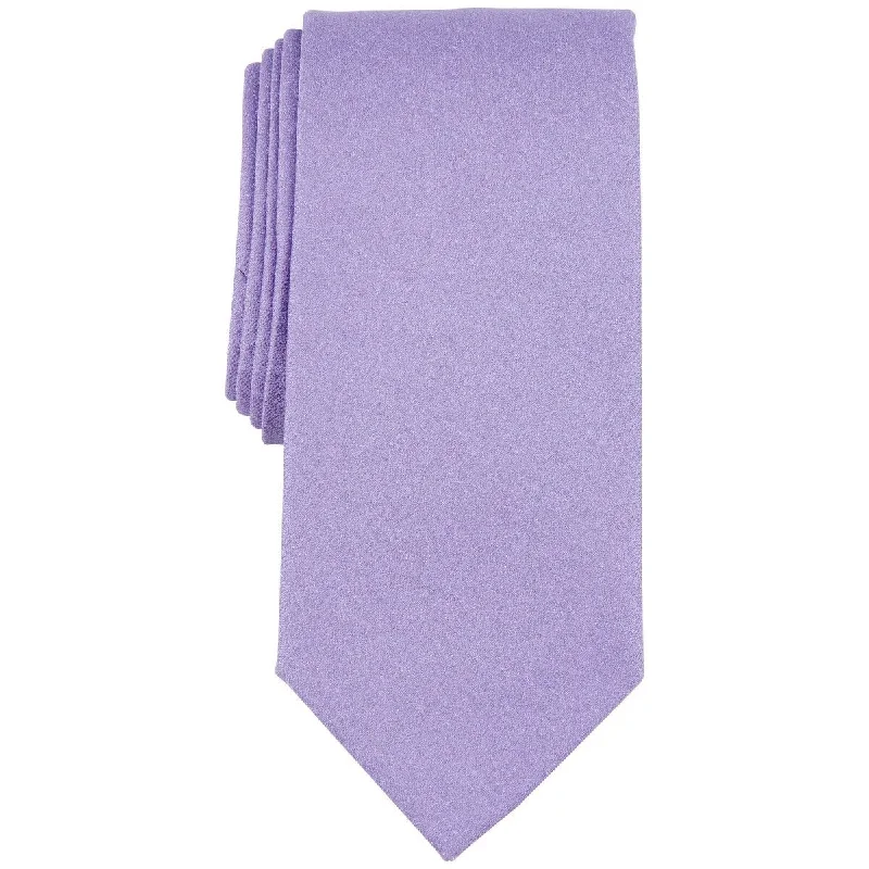 stylish ties for casual outfits-Michael Kors Men's Bronson Solid Silk Blend Tie Purple Size Regular