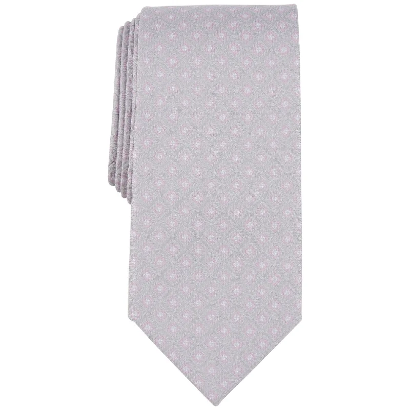 smooth finish neckties-Michael Kors Men's Hempstead Grid Tie Gray Size Regular