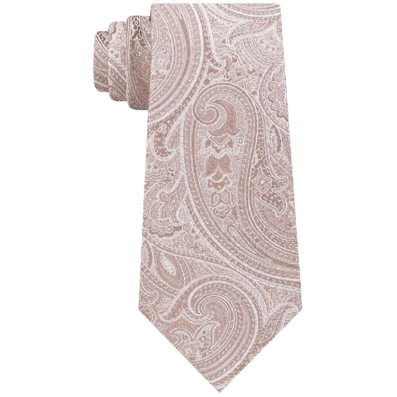 tie sets with pocket squares-Michael Kors Men's Paisley Tie Med Beige Size Regular