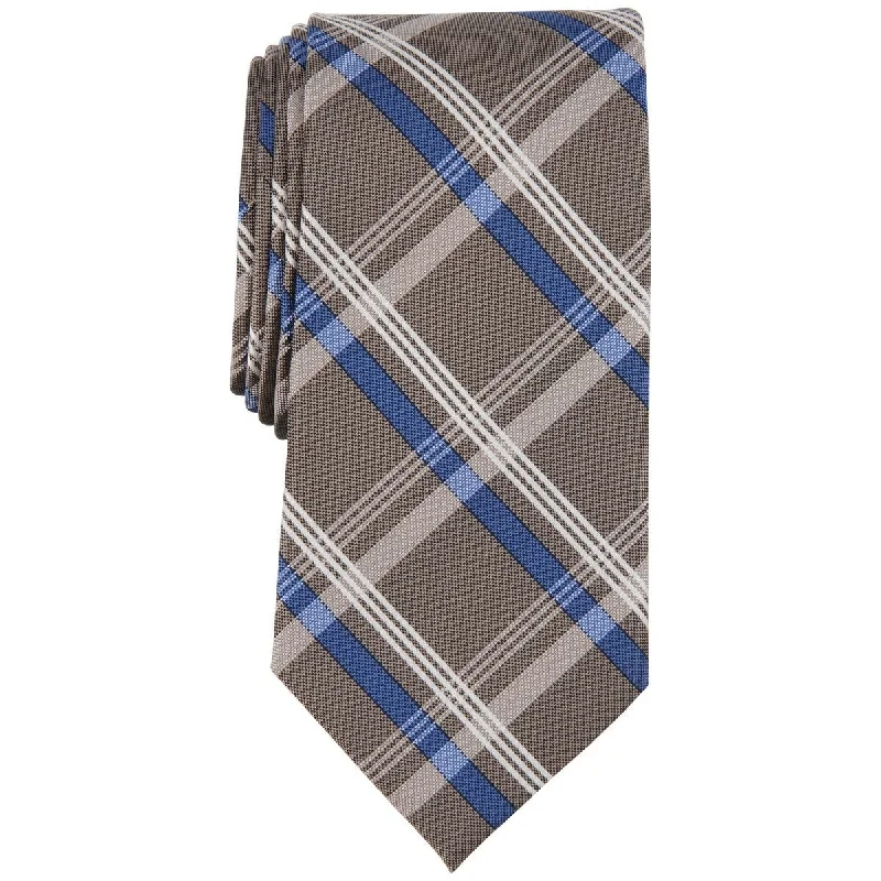 ties for corporate attire-Michael Kors Men's Sadies Plaid Tie Brown Size Regular