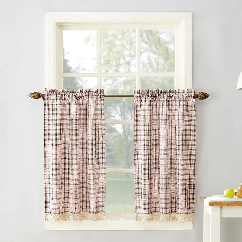 unique color ties for men-No. 918 Maisie Plaid Kitchen Curtain Tiers