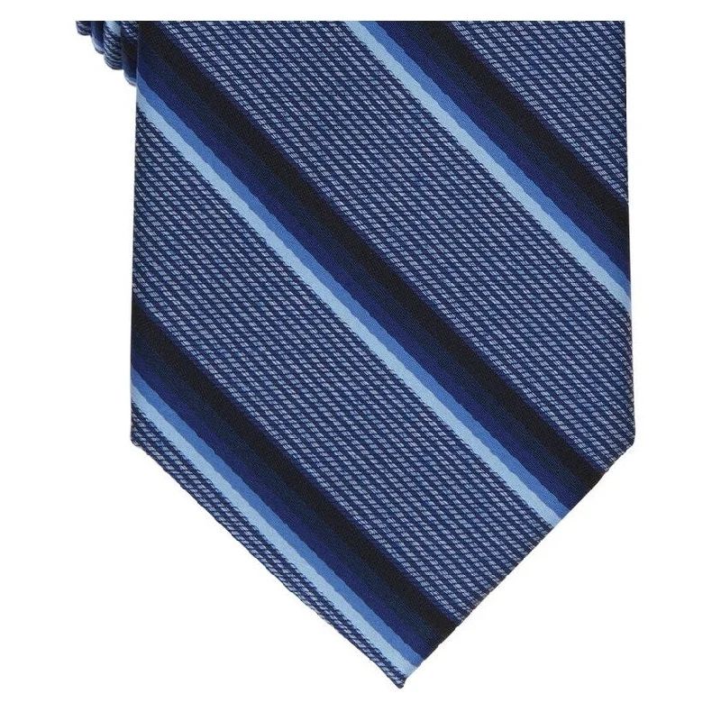 stylish designer neckties-Perry Ellis Men's Abbott Stripe Tie Blue Regular