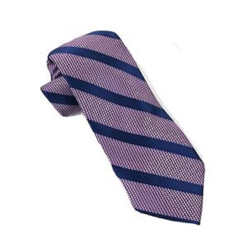 designer bow ties for men-Perry Ellis Men's Brookford Stripe Tie Pink Size Regular - One Size