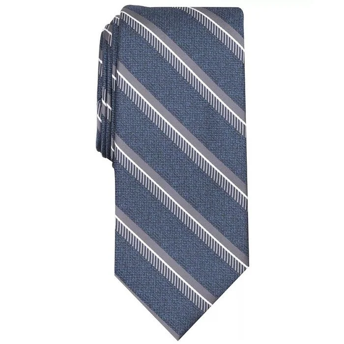 soft silk neckties-Perry Ellis Men's Dena Stripe Tie Navy Size Regular