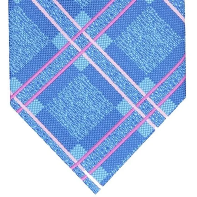 wedding necktie ideas-Perry Ellis Men's Denner Classic Plaid Tie Black Size Regular