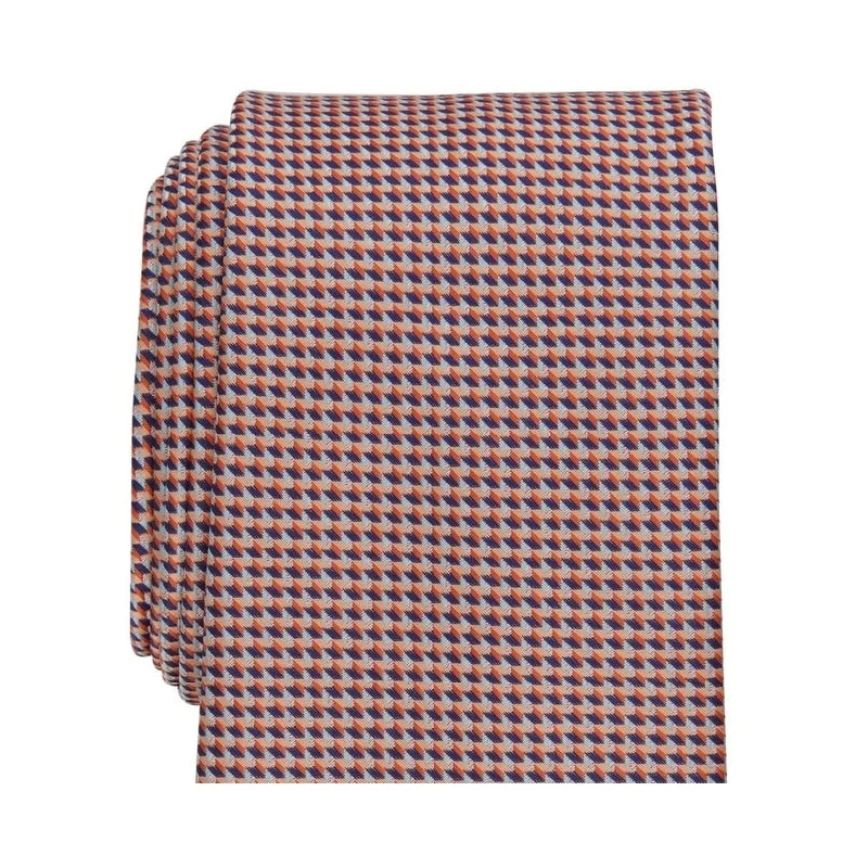 elegant office neckties-Perry Ellis Men's Gaines Mini Print Tie Orange Regular