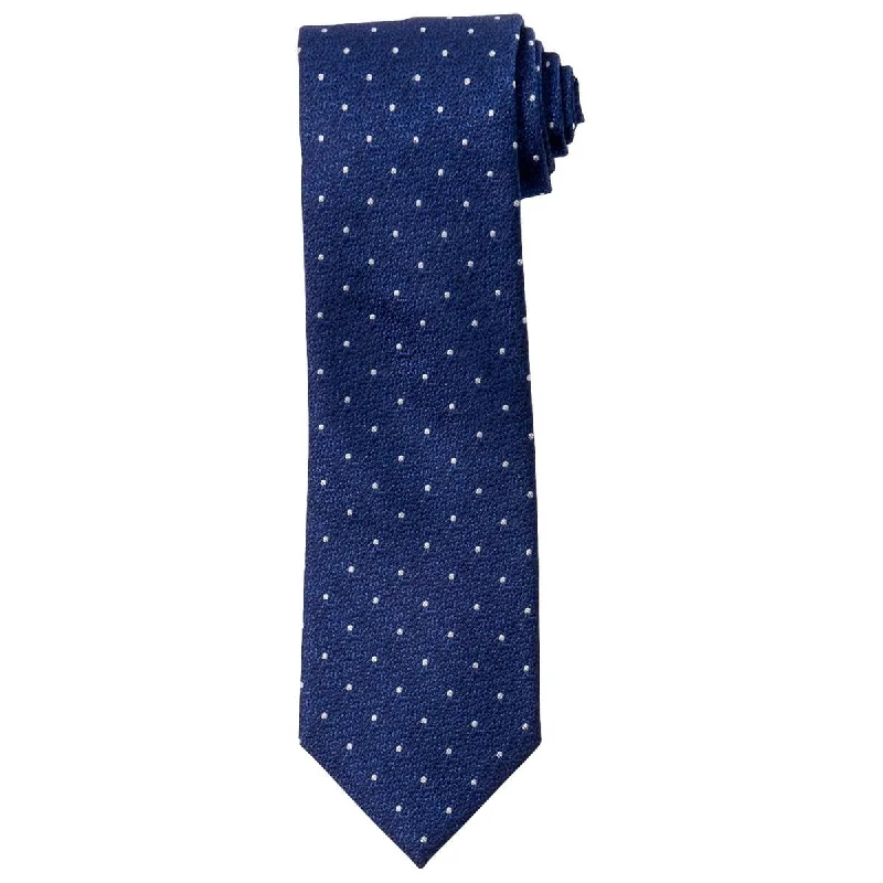 floral ties for weddings-Perry Ellis Men's Keaton Dot Silk Tie Blue Size Regular