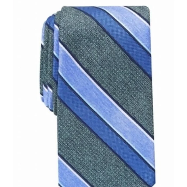 stylish wedding necktie sets-Perry Ellis Men's Payson Stripe Tie Green Size Regular