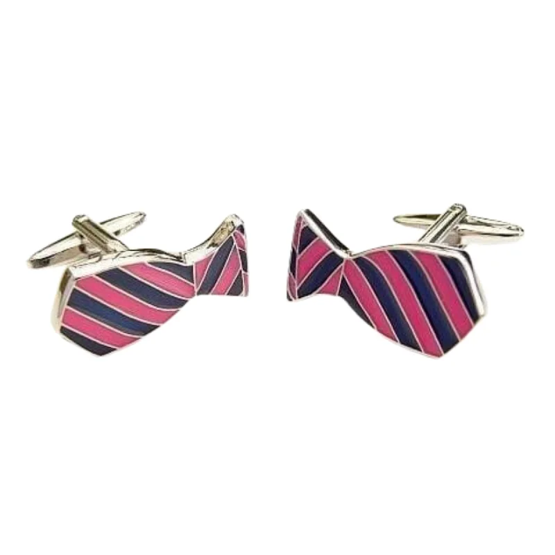 neckties for formal events-Pink Stripe Neck Tie Cufflinks