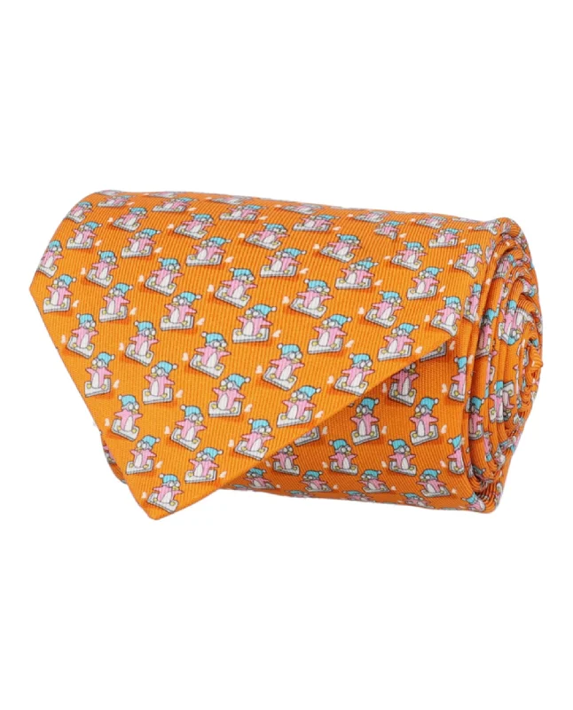 retro necktie designs-Printed Silk Tie