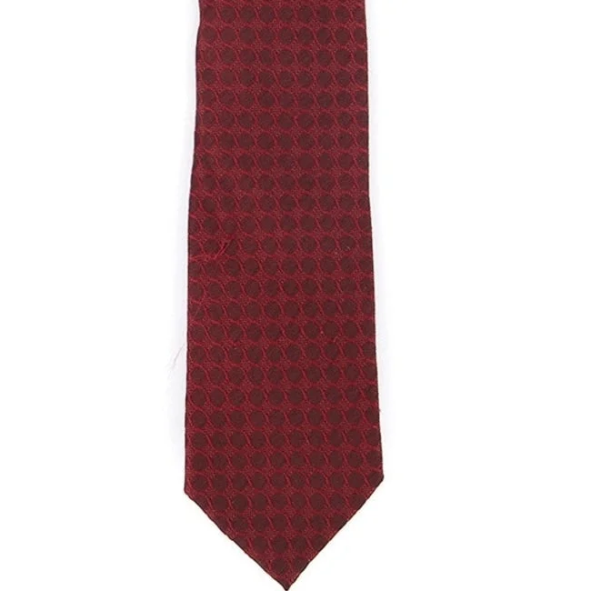 men's patterned silk ties-Ryan Seacrest Distinction Men's Boysen Slim Geo Silk Tie Red Size Regular