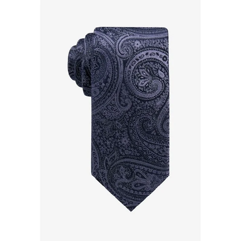 trendy ties for office wear-Ryan Seacrest Distinction Men's Gardenia Paisley Slim Silk Tie Bright Purple Size Regular