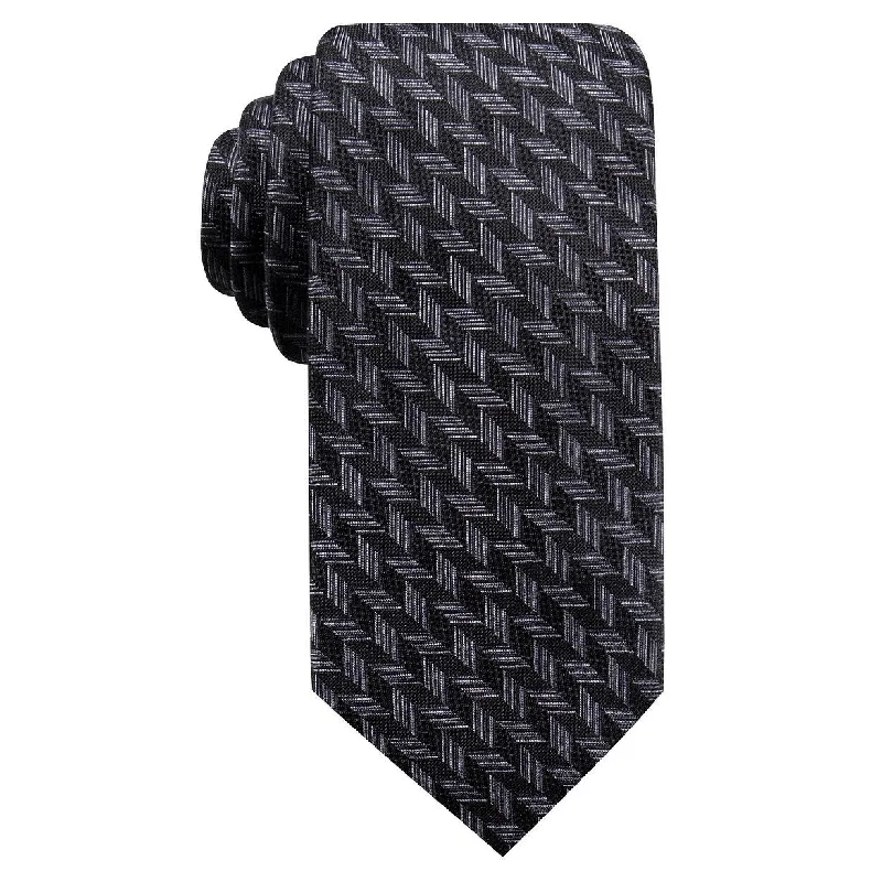 men's formal occasion neckties-Ryan Seacrest Distinction Men's Phelps Slim Geo Silk TieBlack Size Regular - one size