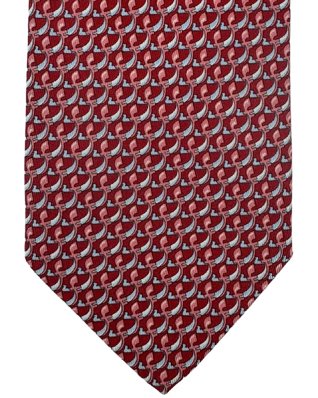 red neckties for men-Salvatore Ferragamo Tie Red Venezia Gondola