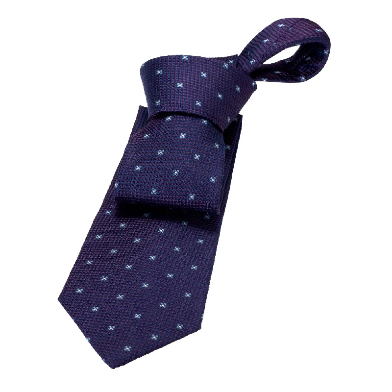 best silk necktie brands-Seneca Falls Foulard Silk Tie, Purple / Light Blue