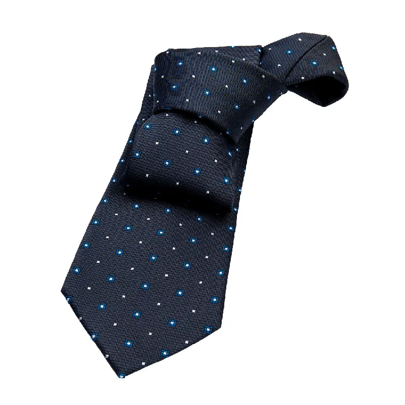 professional ties for men-Shelton Abstract Silk Tie, Grey / Blue / Silver