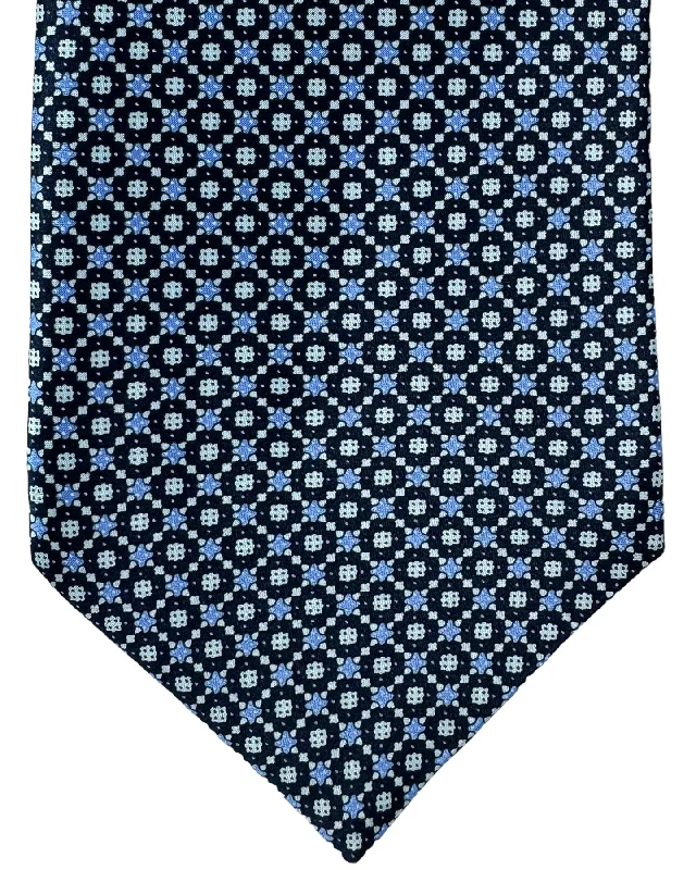 multi-pack neckties for men-Stefano Ricci Tie Dark Blue Geometric Pattern