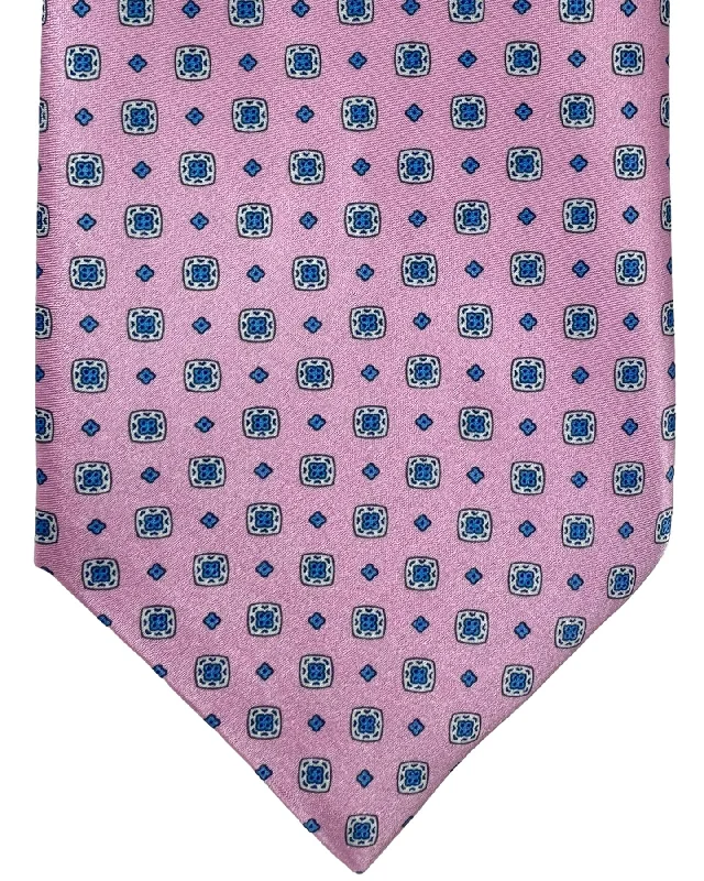 silk neckties for casual events-Stefano Ricci Silk Tie Pink Mini Geometric