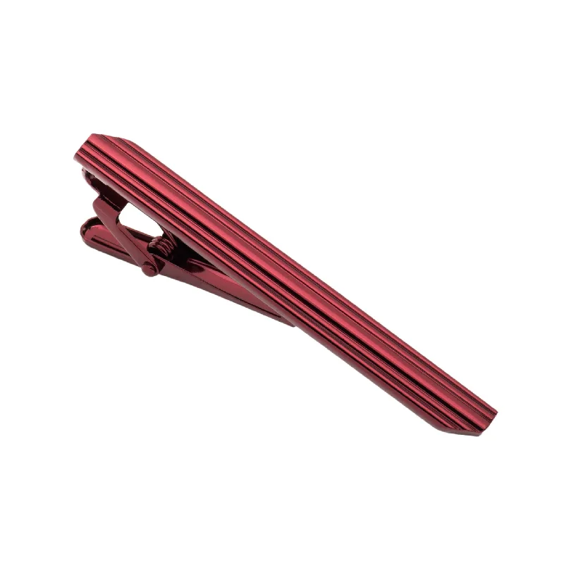 lightweight silk ties-Suffolk Burgundy Stainless Steel Tie Bar