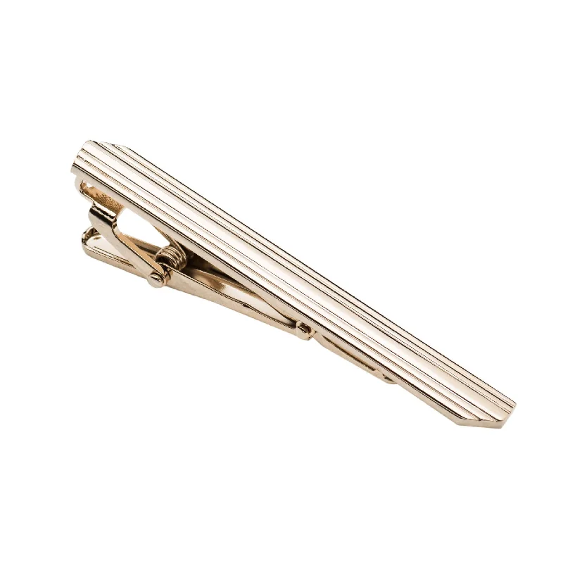 silk ties for the office-Suffolk Gold Stainless Steel Tie Bar