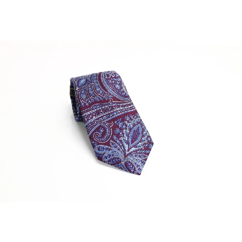 business attire ties-Tasso Elba Men's Classic Paisley Silk Tie Red Size Regular