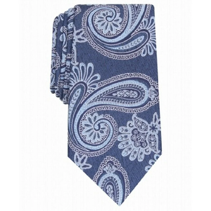 summer necktie collections-Tasso Elba Men's Paisley Silk Tie Navy Size Regular - one size