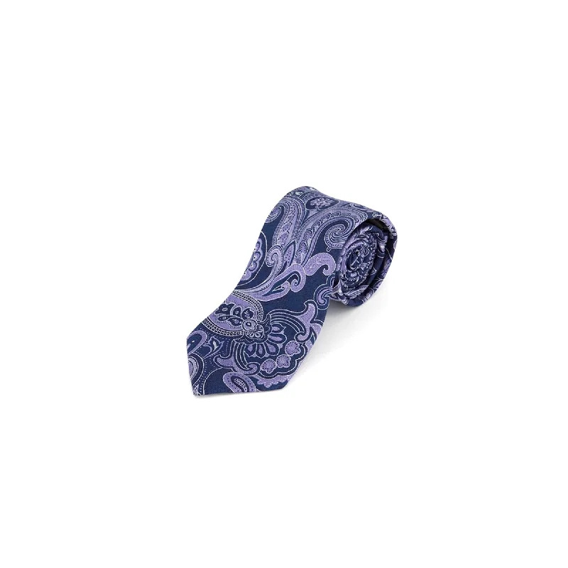 professional neckties-Tasso Elba Men's Paisley Tie Purple Size Regular