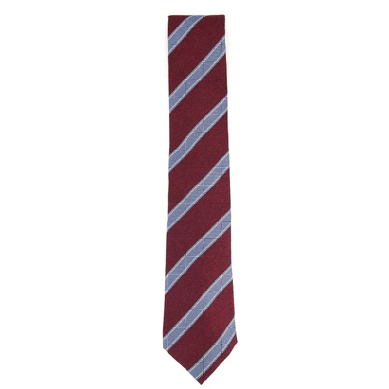 men's necktie and pocket square sets-Tasso Elba Men's Striped Silk Tie Red Size Regular