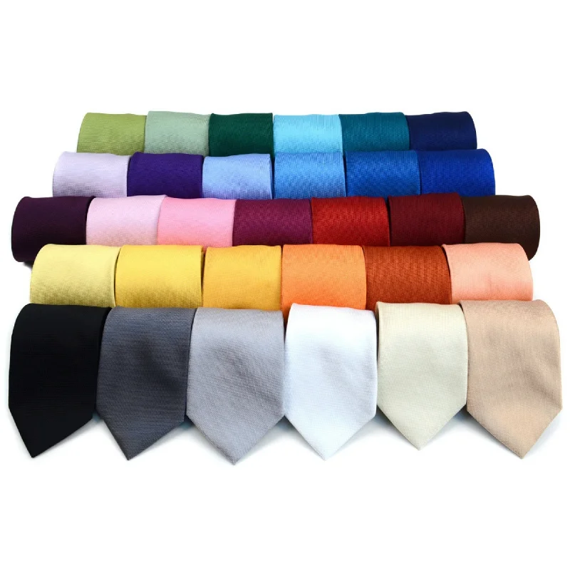 men's casual bow ties-TheDapperTie Boy's Solid Color Microfiber Poly Woven 2.5 Inch Wide And 49 Inch Long Necktie