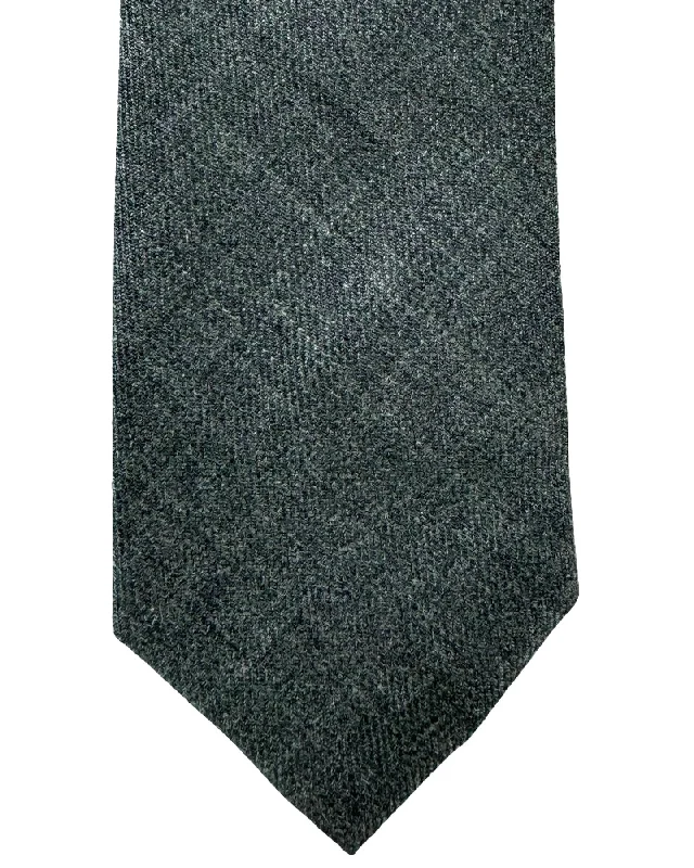 classic striped neckties-Thom Browne Skinny Tie Gray - Wool FINAL SALE