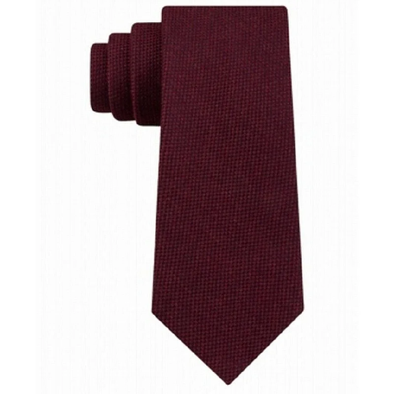 men's ties for church-Tommy Hilfiger Men's Aaran Solid Tie Red Size Regular - One Size