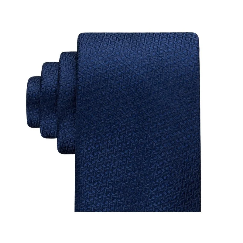 elegant patterned ties-Tommy Hilfiger Men's Classic Geometric Tie Blue Size Regular