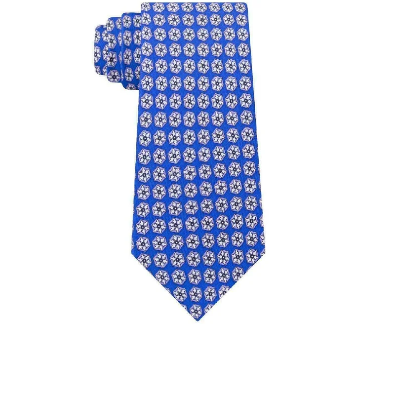 colorful silk neckties-Tommy Hilfiger Men's Classic Snowflake Neat Silk Twill Tie Blue Size Regular