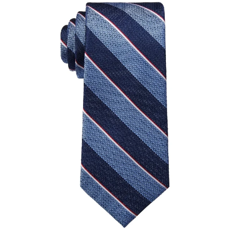 best wedding tie options-Tommy Hilfiger Men's Davis Stripe Tie Blue Size Regular