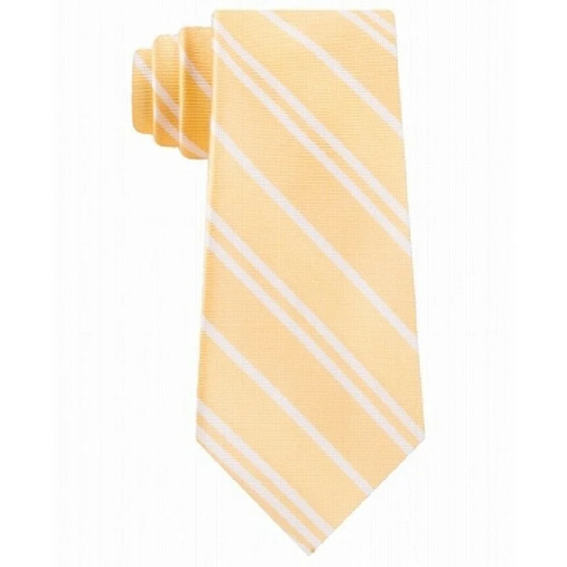 tie styles for formal occasions-Tommy Hilfiger Men's Flatiron Stripe Tie Yellow Size Regular - One Size