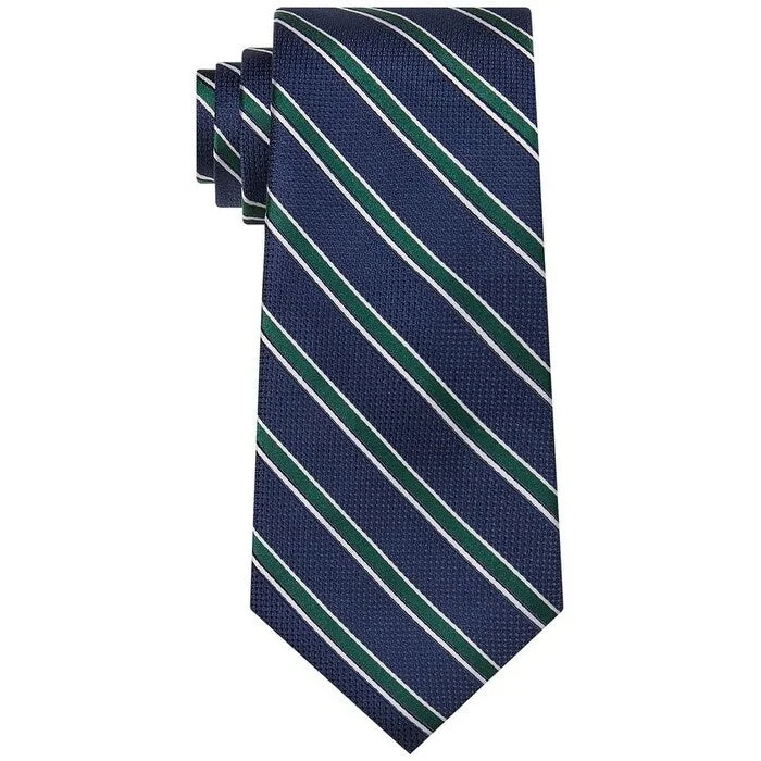 skinny formal ties-Tommy Hilfiger Men's Kingston Striped Tie Green Size Regular