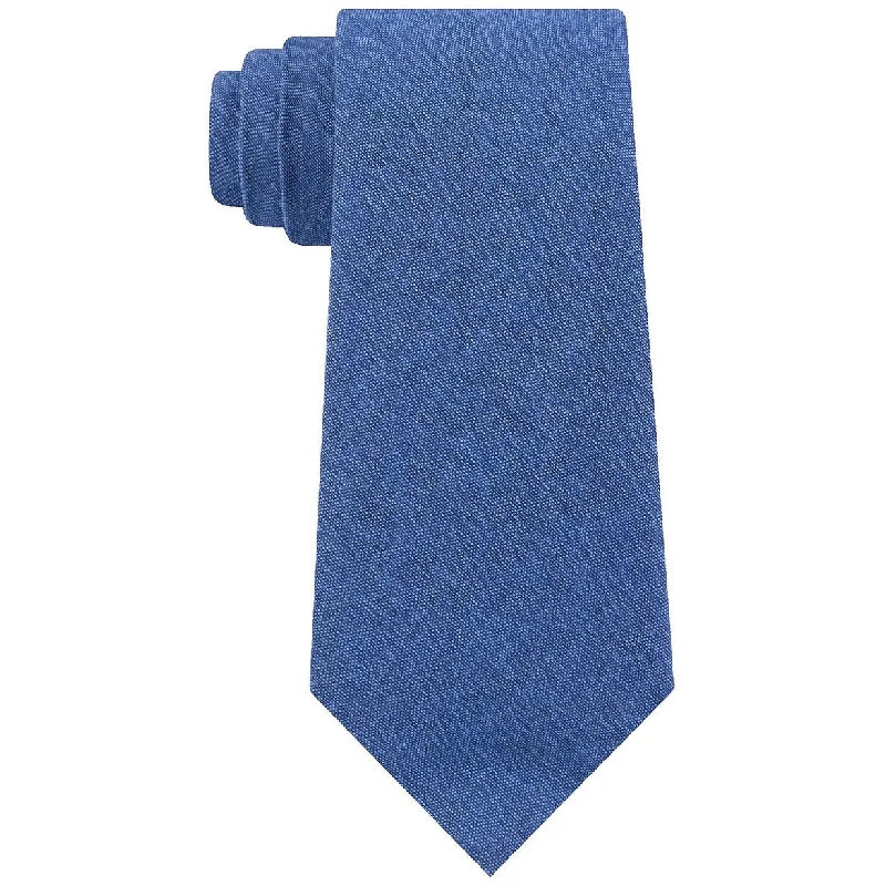 men's tie collection-Tommy Hilfiger Men's Manhattan Solid Tie Navy Size Regular - One Size