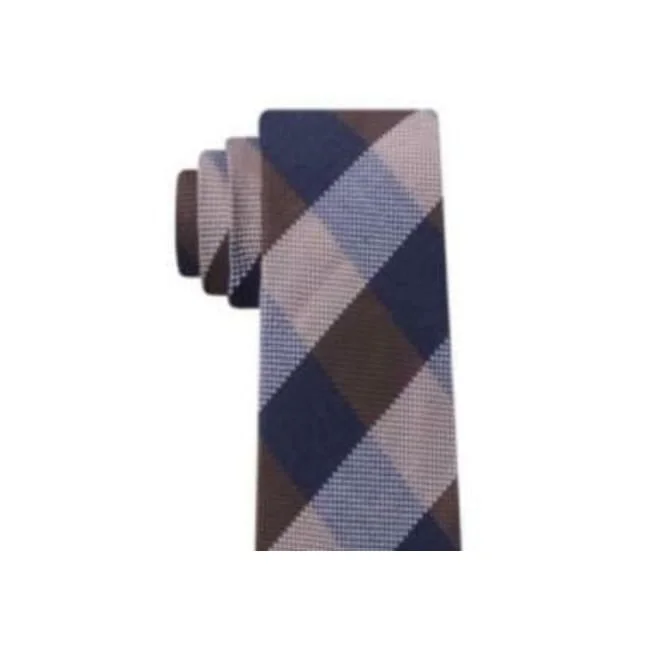 neckties for formal events-Tommy Hilfiger Men's Slim Textured Check Tie Red Size Regular