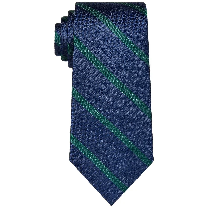 men's tie patterns for interviews-Tommy Hilfiger Men's Textured Colored Stripe Tie Green Size Regular