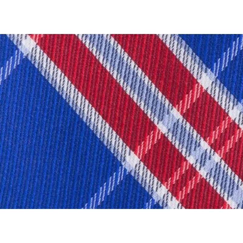 high-quality business neckties-Tommy Hilfiger Men's Vincent Plaid Tie Blue-Red One Size