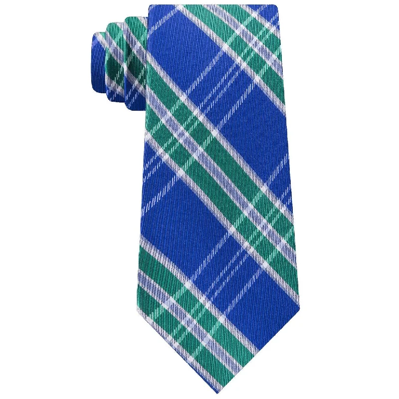 great ties for interviews-Tommy Hilfiger Men's Vincent Plaid Tie Green One Size