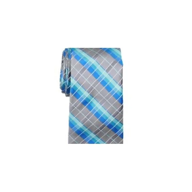 best necktie material for business-Van Heusen Men's Plaid Professional Neck Tie Blue Size Regular